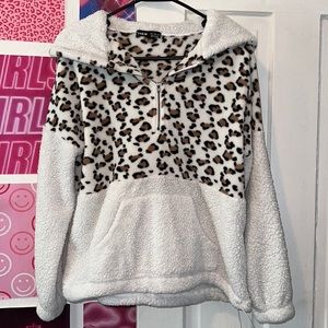 Fluffy Cheetah Print Hoodie